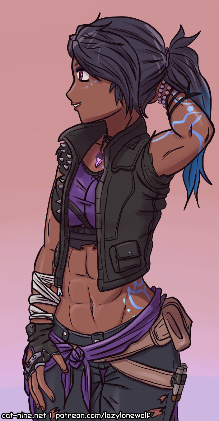Colored fan art of Amara from Borderlands 3