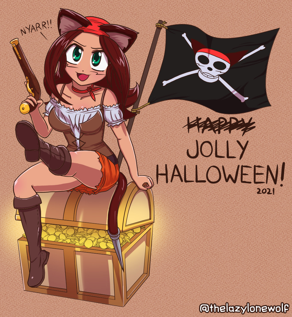 Bonus artwork of Myan as a pirate for Halloween 2021