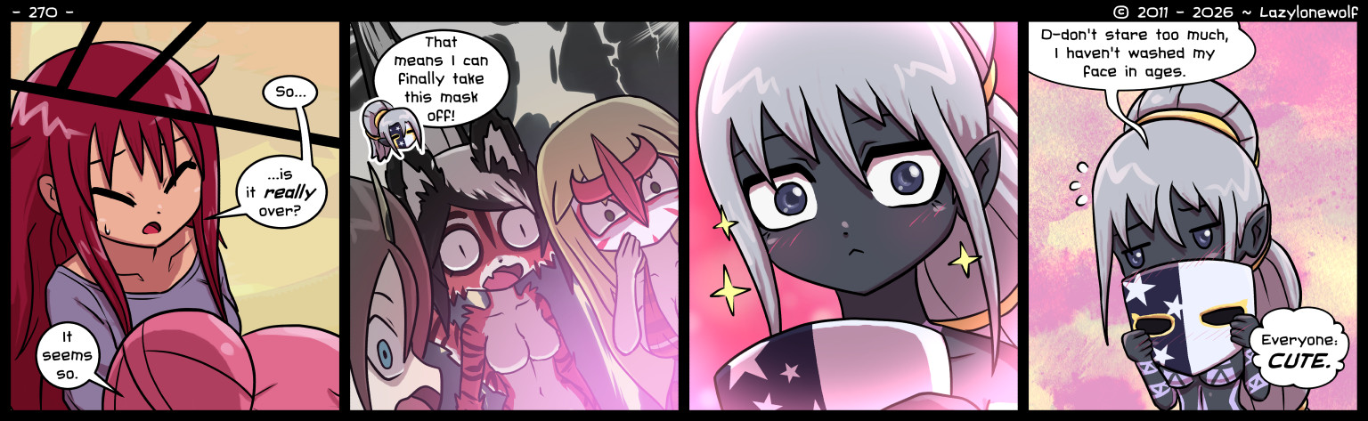 "And I can smooch now! Oh? I seem to be surrounded by people... 😈"
