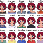 Artwork of Tammy in different necklines, to study necklines