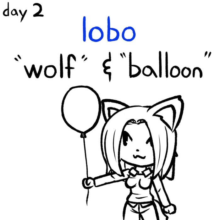 day 2 - lobo (wolf and balloon)